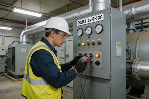 ClimaCore HVAC service technician performing maintenance